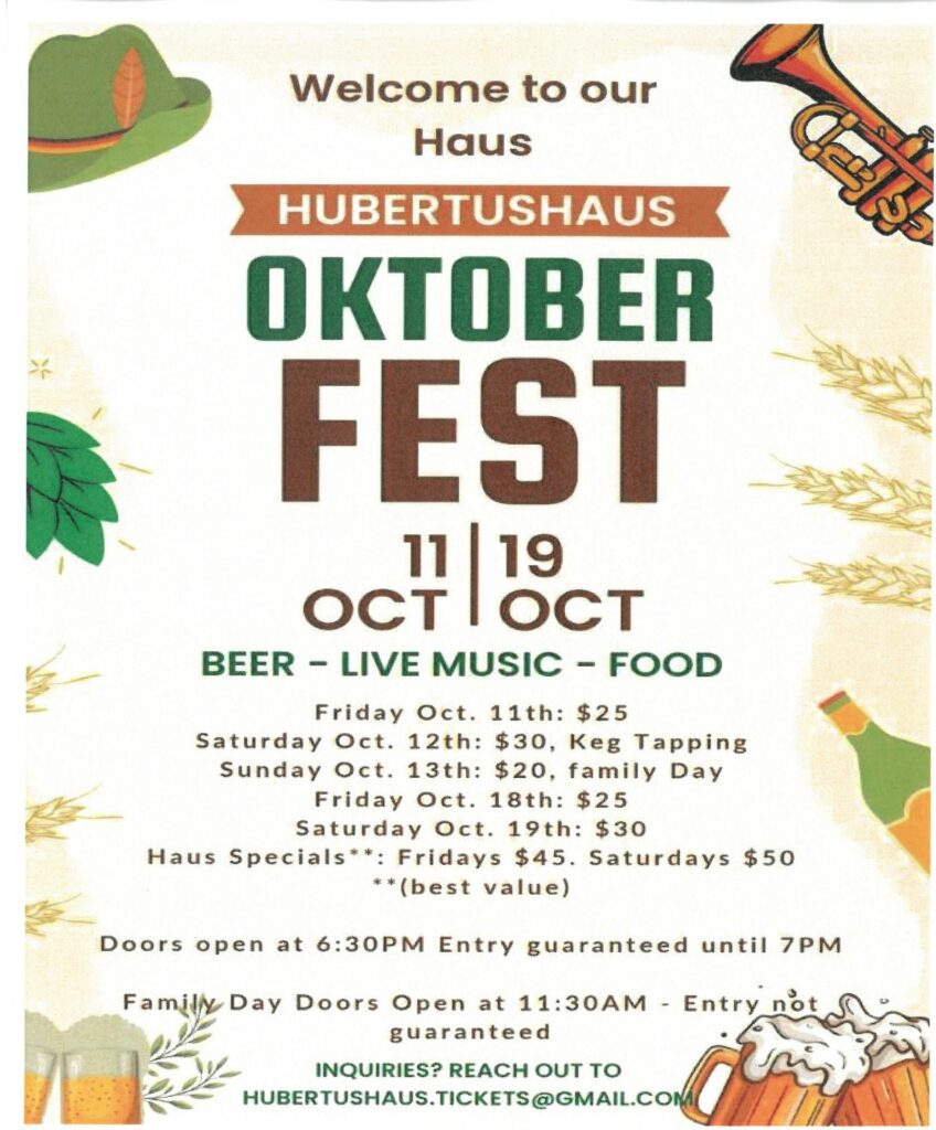 Hubertusahaus Oktoberfest 2024 Flyer